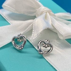 Tiffany & Co. Open Heart Stud Earrings Elsa Peretti